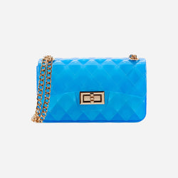 Blue Quilted Jelly Crossbody