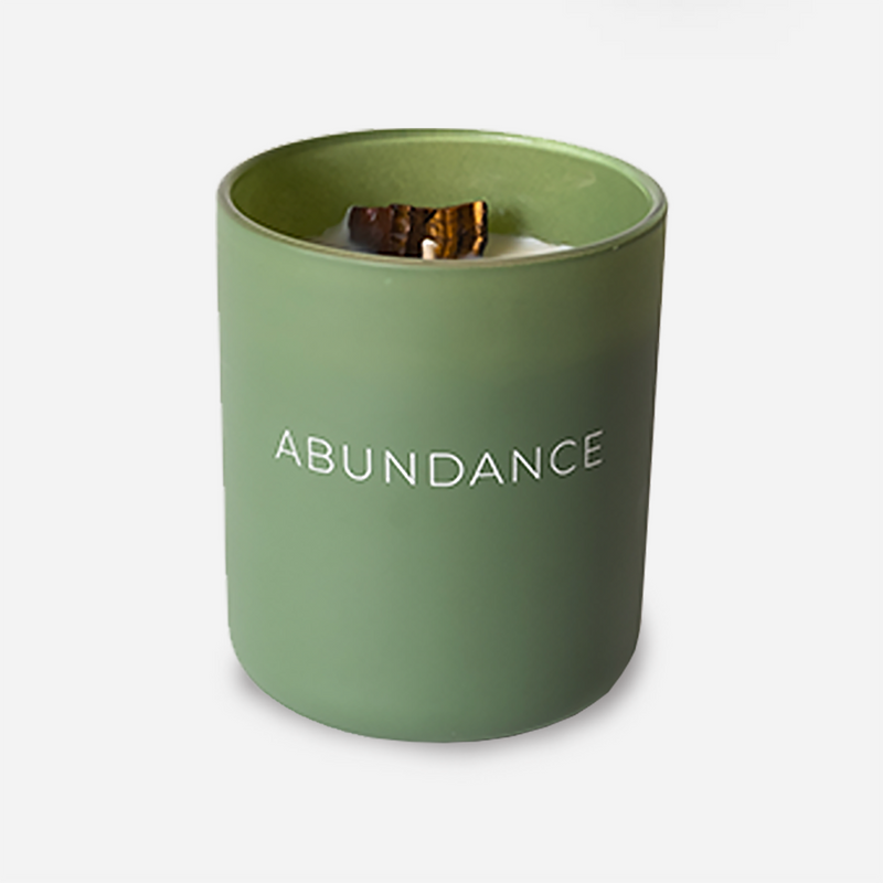 Abundance Crystal Manifestation Candle - Fraiser Fir scented with Tiger's Eye