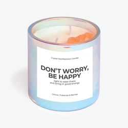 Don't Worry, Be Happy - Citrine Crystal Manifestation Candle