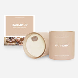Harmony Crystal Manifestation Candle - Fig & Cedar scented with Smoky Quartz