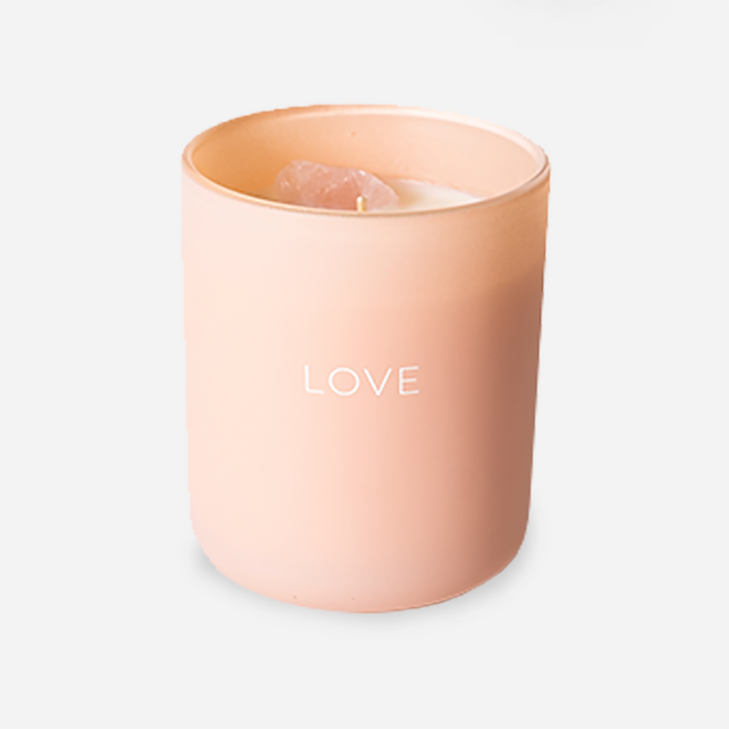Love Crystal Manifestation Candle - Mediterranean Fig scented with Rose Quartz