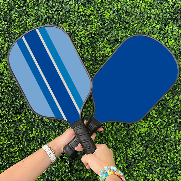 Solid and Striped Pickleball Paddle - Blue