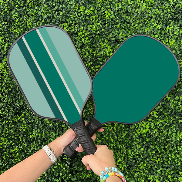 Solid and Striped Pickleball Paddle - Green