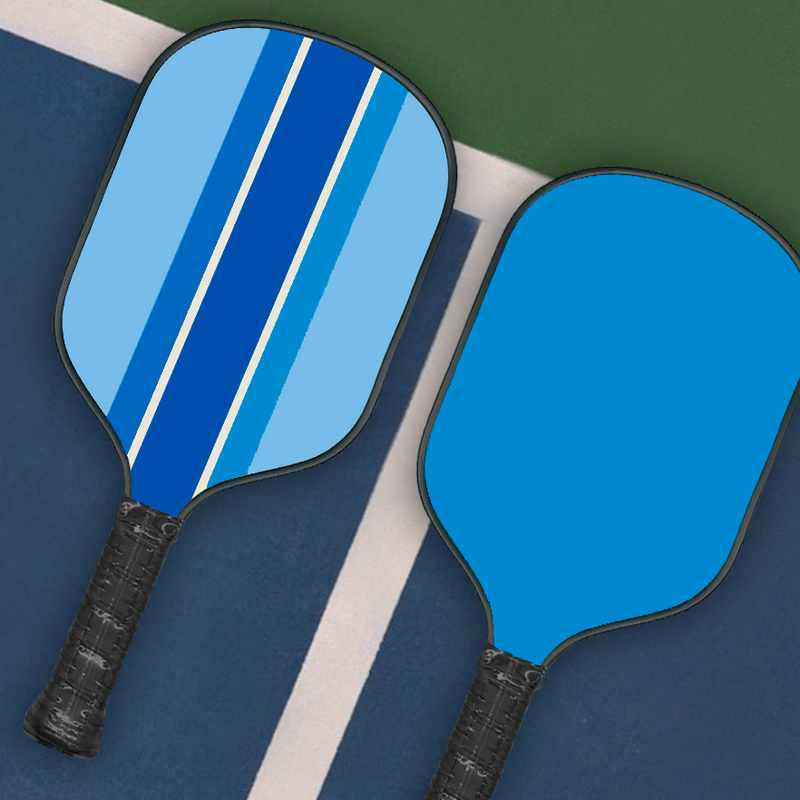 Solid and Striped Pickleball Paddle - Blue