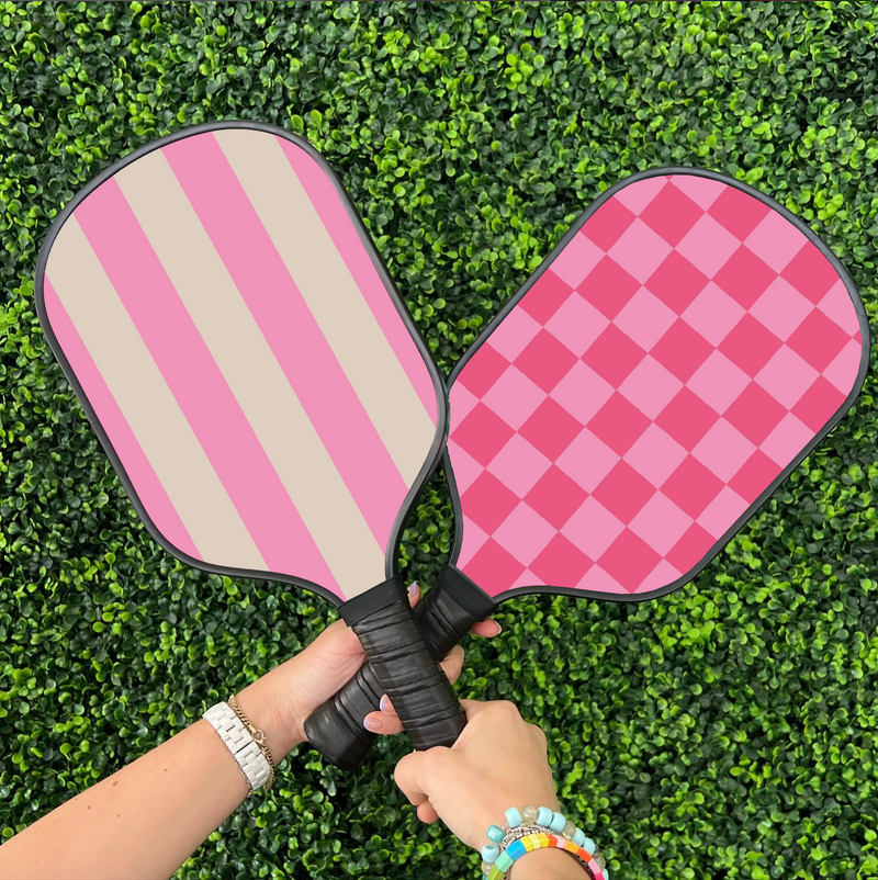 Checkered Pickleball Paddle - Pink