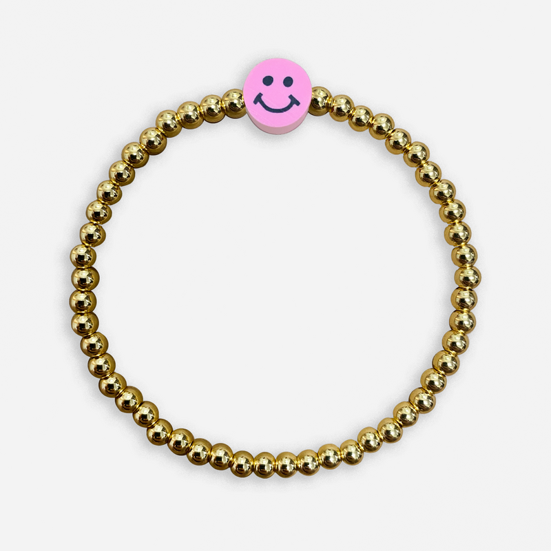 Smiley Face Bead Bracelet