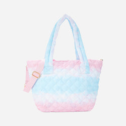 Pink Tie Dye Quilted Nylon Printed Tote